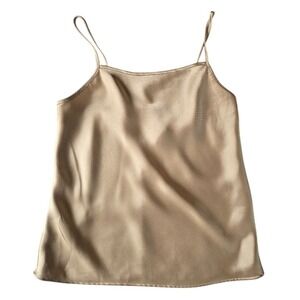 MNG Mango Satin Cami Top Women S Gold Minimalist Silky Champagne Polished Chic‎